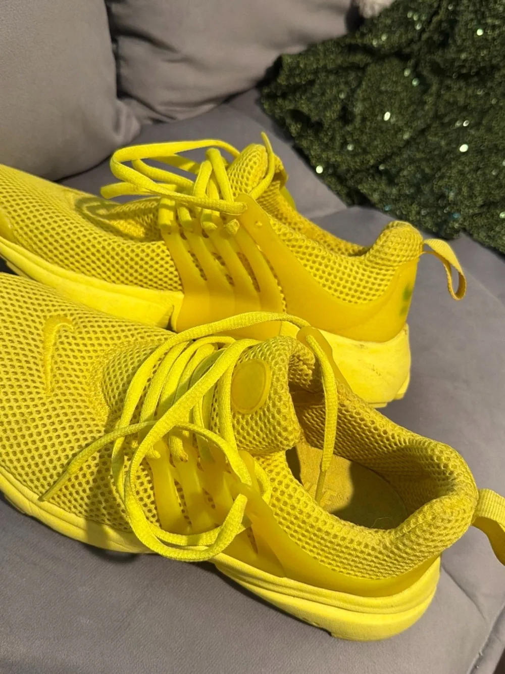 Nike women Yellow Mesh Athletic Sneakers